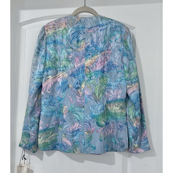 Anne Crimmins Umi Collections Silk Jacket Size 8 Pastel Floral Fairy Vintage NEW - Picture 12 of 14